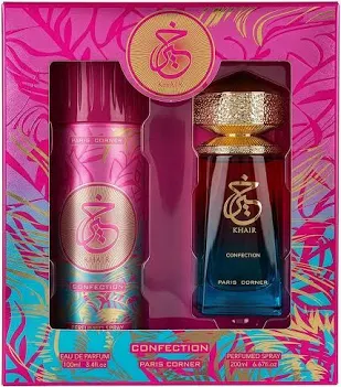 Set Paris Corner: Khair Confection, Eau De Parfum, Unisex, 100 ml + Khair Confection, Deodorant Spray, For Women, 200 ml
